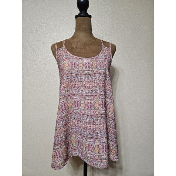 Soprano Women’s Abstract Racerback Tank Top – Large, Boho Summer Style - Picture 2 of 2